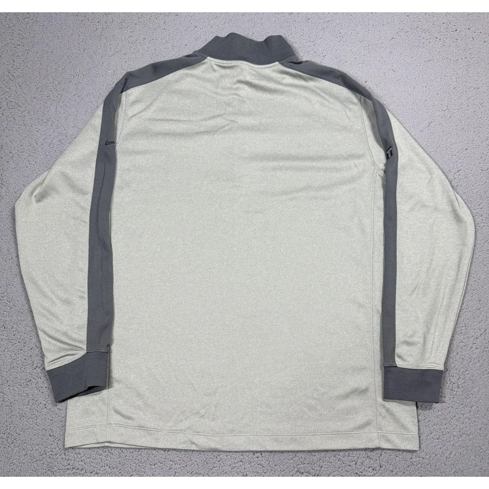Nike Golf Dri-FIT Pullover Mens XL Gray 1/4 Zip Long Sleeve Golf Top Travertine